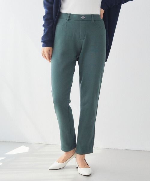 CROSS FUNCTION（クロスファンクション）の「なめらか肌ざわり 裏起毛イージーパンツ【CF/クロスファンクション】（その他パンツ・レディース・ライトインディゴブルー/アイボリー/チャコールグレー/インディゴブルー/ブラック/ピンク/グリーン/ベージュ/ダークグレー/ダークインディゴブルー/ブラック系その他/ブルー・S/L/LL/M）」の8枚目の写真