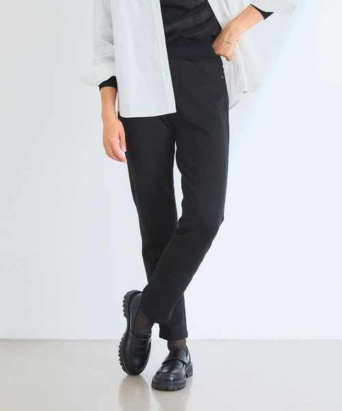 CROSS FUNCTION（クロスファンクション）の「なめらか肌ざわり 裏起毛イージーパンツ【CF/クロスファンクション】（その他パンツ・レディース・ライトインディゴブルー/アイボリー/チャコールグレー/インディゴブルー/ブラック/ピンク/グリーン/ベージュ/ダークグレー/ダークインディゴブルー/ブラック系その他/ブルー・S/L/LL/M）」の18枚目の写真