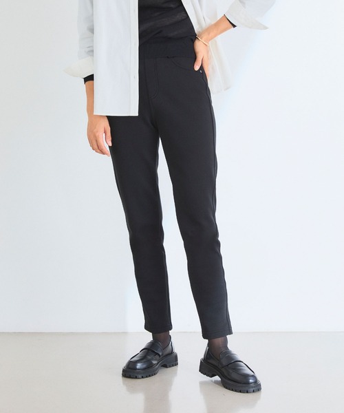 CROSS FUNCTION（クロスファンクション）の「なめらか肌ざわり 裏起毛イージーパンツ【CF/クロスファンクション】（その他パンツ・レディース・ライトインディゴブルー/アイボリー/チャコールグレー/インディゴブルー/ブラック/ピンク/グリーン/ベージュ/ダークグレー/ダークインディゴブルー/ブラック系その他/ブルー・S/L/LL/M）」の17枚目の写真