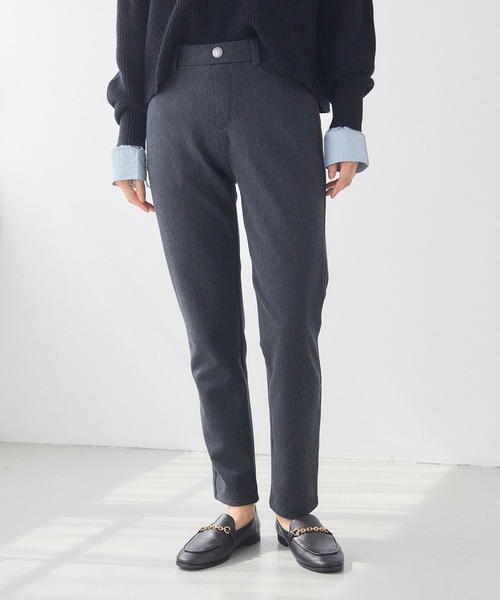 CROSS FUNCTION（クロスファンクション）の「なめらか肌ざわり 裏起毛イージーパンツ【CF/クロスファンクション】（その他パンツ・レディース・ライトインディゴブルー/アイボリー/チャコールグレー/インディゴブルー/ブラック/ピンク/グリーン/ベージュ/ダークグレー/ダークインディゴブルー/ブラック系その他/ブルー・S/L/LL/M）」の19枚目の写真