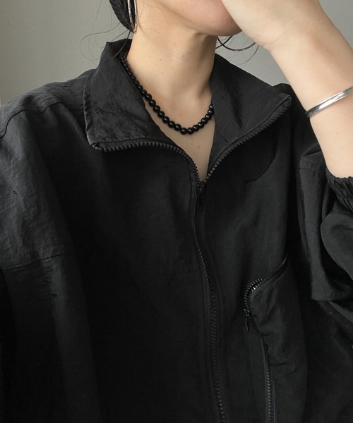 wee9s(ウィークス)の「mulch way nylon blouson / ブルゾンかと思いきや袖が取れてベストにもなるマルチウェイナイロンブルゾン(ブルゾン・レディース・ブラック・FREE)」の7枚目の写真