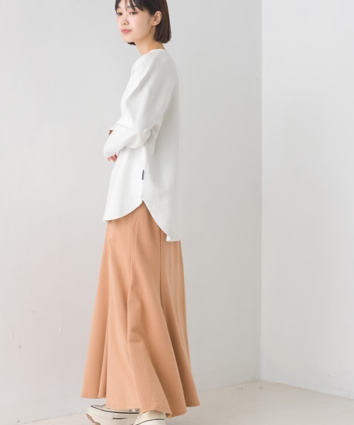 OMNES(オムネス)の「リップルダブルフェイス裾ラウンド長袖Tシャツ(Tシャツ/カットソー・レディース・ホワイト/ブラック/グレー/ベージュ/モカ/ブルー/ピンク・FREE)」の12枚目の写真