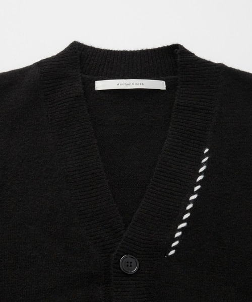 Anchor Smith（アンカー スミス）の「ハンドステッチボリュームスリーブルーズニットカーディガン（カーディガン/ボレロ・メンズ・ホワイト/ブラック・XL/M/L）」の6枚目の写真