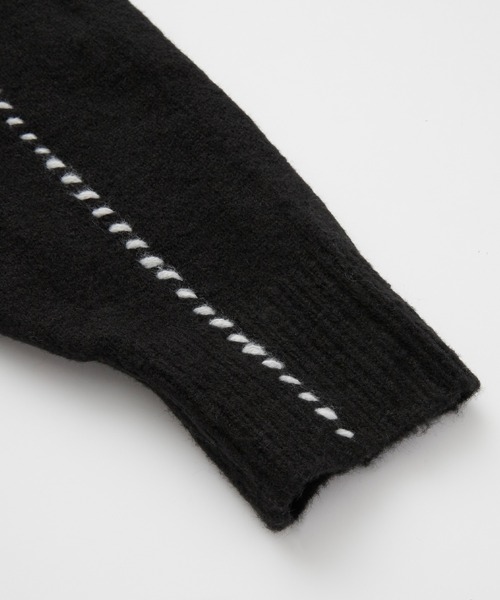 Anchor Smith（アンカー スミス）の「ハンドステッチボリュームスリーブルーズニットカーディガン（カーディガン/ボレロ・メンズ・ホワイト/ブラック・XL/M/L）」の8枚目の写真