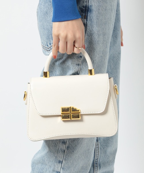 MAISON BREEZE(メゾンブリーズ)の「【MAISON BREEZE】PUレザー 2wayワンハンドルミニショルダー KNF049(ハンドバッグ・レディース・ブラウン/ホワイト/ブラック・FREE)」の2枚目の写真