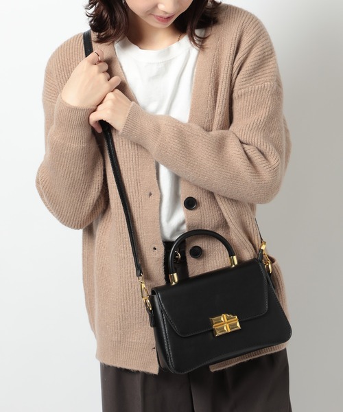 MAISON BREEZE(メゾンブリーズ)の「【MAISON BREEZE】PUレザー 2wayワンハンドルミニショルダー KNF049(ハンドバッグ・レディース・ブラウン/ホワイト/ブラック・FREE)」の6枚目の写真