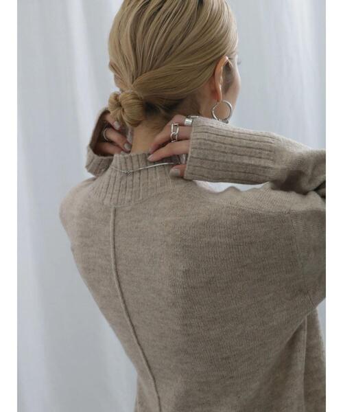 Samansa Mos2 blue（サマンサモスモスブルー）の「ヤクタッチモックネックニット（ニット/セーター・レディース・キナリ/ベージュ/グリーン/ブルー/イエロー・F）」の10枚目の写真