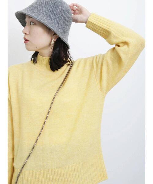 Samansa Mos2 blue（サマンサモスモスブルー）の「ヤクタッチモックネックニット（ニット/セーター・レディース・キナリ/ベージュ/グリーン/ブルー/イエロー・F）」の11枚目の写真