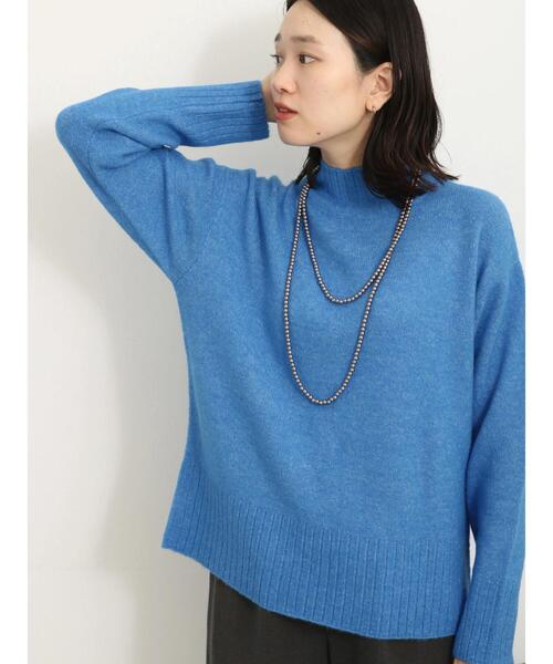 Samansa Mos2 blue（サマンサモスモスブルー）の「ヤクタッチモックネックニット（ニット/セーター・レディース・キナリ/ベージュ/グリーン/ブルー/イエロー・F）」の19枚目の写真