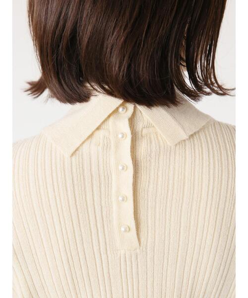 Te chichi TERRASSE（テチチテラス）の「ランダムリブバックパールタートルニット（ニット/セーター・レディース・ベージュ/ブラック/オフホワイト・F）」の21枚目の写真