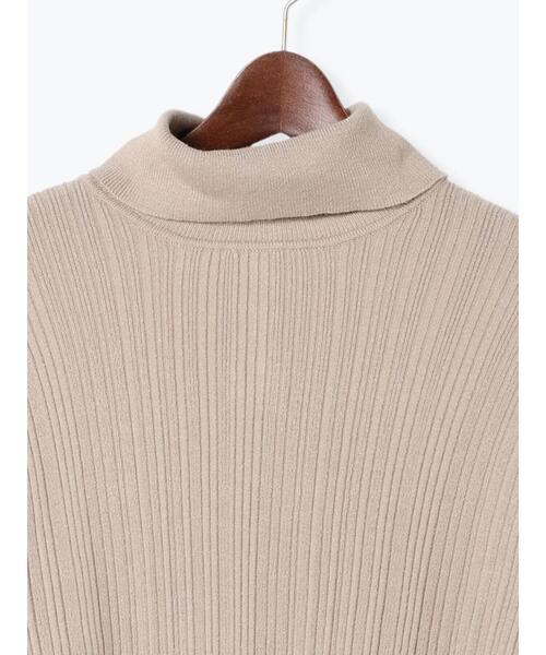 Te chichi TERRASSE（テチチテラス）の「ランダムリブバックパールタートルニット（ニット/セーター・レディース・ベージュ/ブラック/オフホワイト・F）」の22枚目の写真