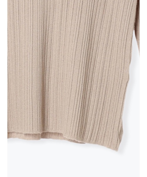 Te chichi TERRASSE（テチチテラス）の「ランダムリブバックパールタートルニット（ニット/セーター・レディース・ベージュ/ブラック/オフホワイト・F）」の8枚目の写真