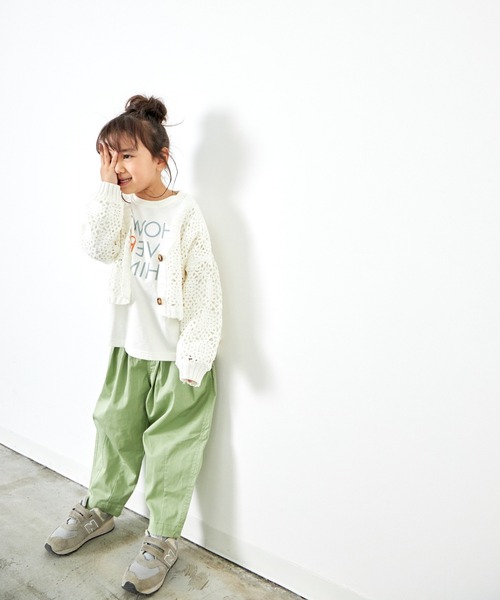 MAKE YOUR DAY（メイクユアデイ）の「クロシェ編みカーディガン■80～140cm（カーディガン/ボレロ・キッズ・サックスブルー/オフホワイト/ライム・80/100/110/130/140/120/90）」の6枚目の写真