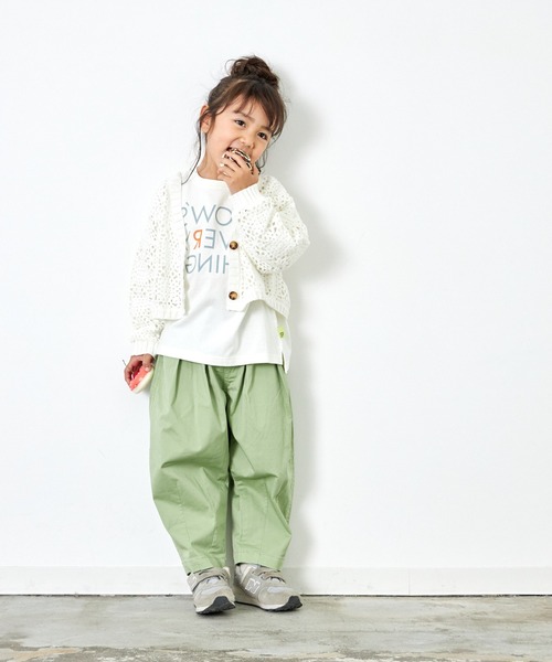 MAKE YOUR DAY（メイクユアデイ）の「クロシェ編みカーディガン■80～140cm（カーディガン/ボレロ・キッズ・サックスブルー/オフホワイト/ライム・80/100/110/130/140/120/90）」の7枚目の写真