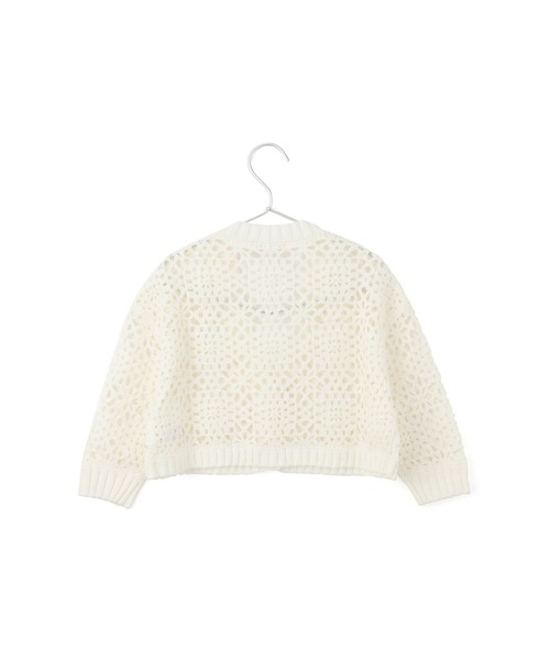 新品♥定価13200円◆かぐれ◆クロシェ2WAYカーディガン◆アイボリー クロシェ編みロングスリーブカーディガン レーストップス