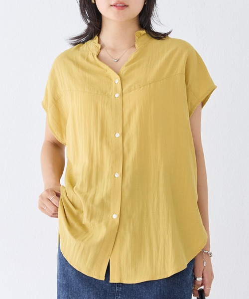 LAVEANGE（ラビアンジェ）の「ヨーク切替ブラウス（シャツ/ブラウス・レディース・ネイビー/オフホワイト/ブラック/イエロー・M/LL/3L/5L/4L）」の19枚目の写真