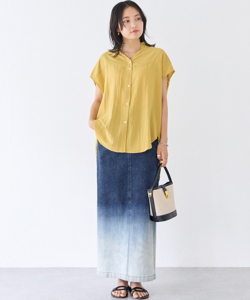 LAVEANGE（ラビアンジェ）の「ヨーク切替ブラウス（シャツ/ブラウス・レディース・ネイビー/オフホワイト/ブラック/イエロー・M/LL/3L/5L/4L）」の15枚目の写真