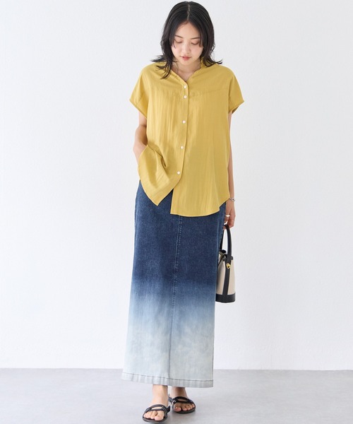 LAVEANGE（ラビアンジェ）の「ヨーク切替ブラウス（シャツ/ブラウス・レディース・ネイビー/オフホワイト/ブラック/イエロー・M/LL/3L/5L/4L）」の17枚目の写真