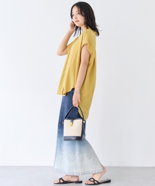 LAVEANGE（ラビアンジェ）の「ヨーク切替ブラウス（シャツ/ブラウス・レディース・ネイビー/オフホワイト/ブラック/イエロー・M/LL/3L/5L/4L）」の18枚目の写真