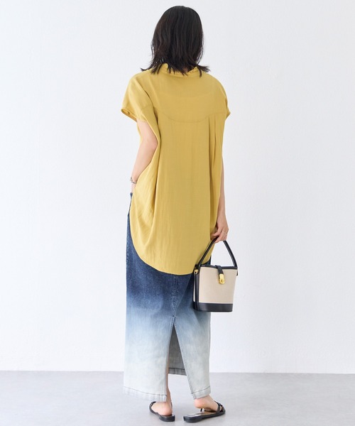 LAVEANGE（ラビアンジェ）の「ヨーク切替ブラウス（シャツ/ブラウス・レディース・ネイビー/オフホワイト/ブラック/イエロー・M/LL/3L/5L/4L）」の9枚目の写真