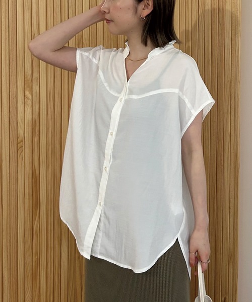 LAVEANGE（ラビアンジェ）の「ヨーク切替ブラウス（シャツ/ブラウス・レディース・ネイビー/オフホワイト/ブラック/イエロー・M/LL/3L/5L/4L）」の20枚目の写真