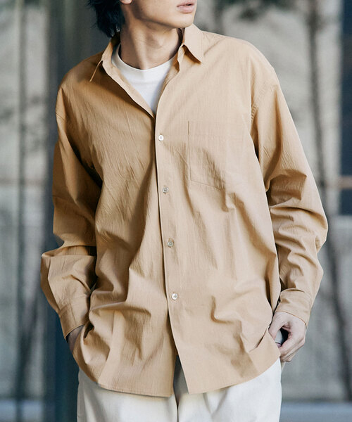 417 EDIFICE（フォーワンセブンエディフィス）の「ボイル レギュラーカラー シャツ（シャツ/ブラウス・メンズ・ベージュ/カーキ/アイボリー・LARGE/SMALL/MEDIUM）」の3枚目の写真