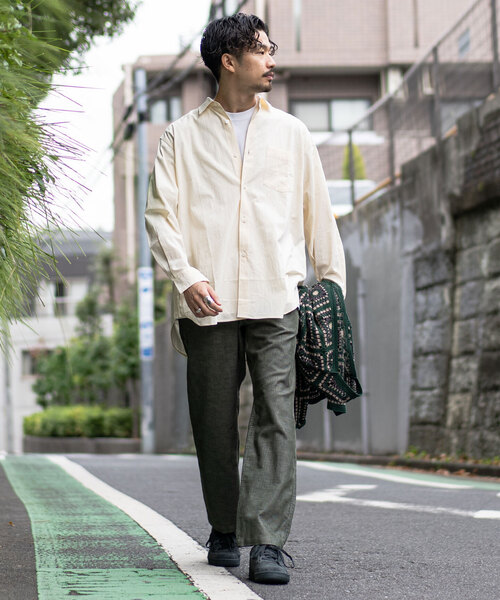 417 EDIFICE（フォーワンセブンエディフィス）の「ボイル レギュラーカラー シャツ（シャツ/ブラウス・メンズ・ベージュ/カーキ/アイボリー・LARGE/SMALL/MEDIUM）」の9枚目の写真