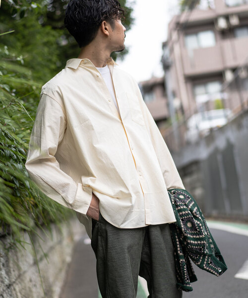 417 EDIFICE（フォーワンセブンエディフィス）の「ボイル レギュラーカラー シャツ（シャツ/ブラウス・メンズ・ベージュ/カーキ/アイボリー・LARGE/SMALL/MEDIUM）」の12枚目の写真