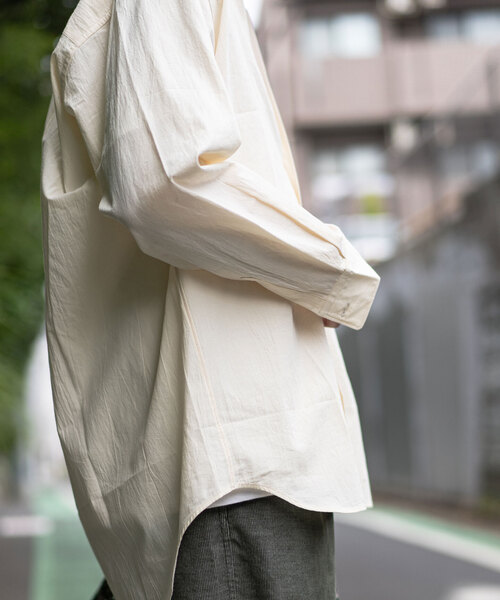 417 EDIFICE（フォーワンセブンエディフィス）の「ボイル レギュラーカラー シャツ（シャツ/ブラウス・メンズ・ベージュ/カーキ/アイボリー・LARGE/SMALL/MEDIUM）」の13枚目の写真