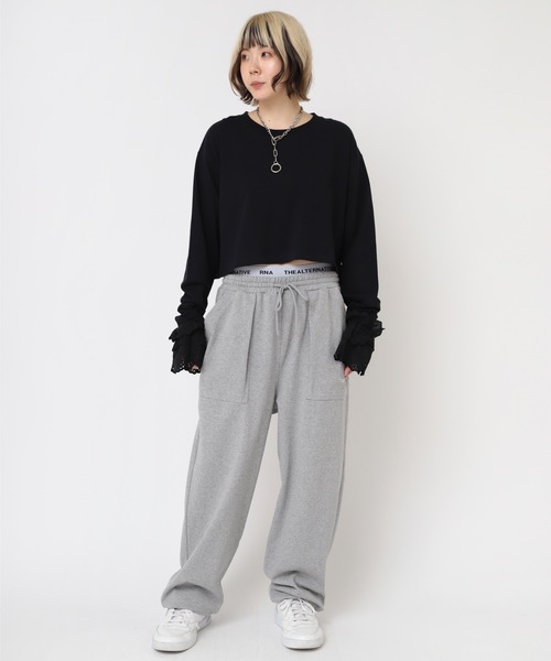 RNA（アールエヌエー）の「R4180 ヘビー天竺スウェットパンツ（スウェットパンツ・レディース・ネイビー/杢グレー/イエロー・MEDIUM）」の10枚目の写真