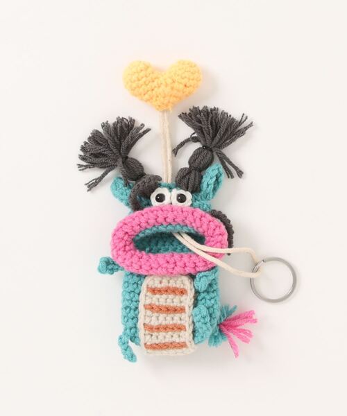 macaroni edge（マカロニエッジ）の「販売終了〈macaroni edge/マカロニエッジ〉毛糸のマスコット 辰の子 キーケース -2024 LIMITED EDITION-（キーケース/キーアクセサリー・レディース・グリーン×オレンジ/グリーン×ピンク・ONE SIZE）」の4枚目の写真