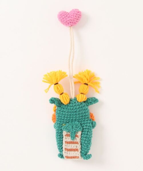 macaroni edge（マカロニエッジ）の「販売終了〈macaroni edge/マカロニエッジ〉毛糸のマスコット 辰の子 キーケース -2024 LIMITED EDITION-（キーケース/キーアクセサリー・レディース・グリーン×オレンジ/グリーン×ピンク・ONE SIZE）」の5枚目の写真