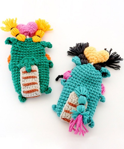 macaroni edge（マカロニエッジ）の「販売終了〈macaroni edge/マカロニエッジ〉毛糸のマスコット 辰の子 キーケース -2024 LIMITED EDITION-（キーケース/キーアクセサリー・レディース・グリーン×オレンジ/グリーン×ピンク・ONE SIZE）」の8枚目の写真