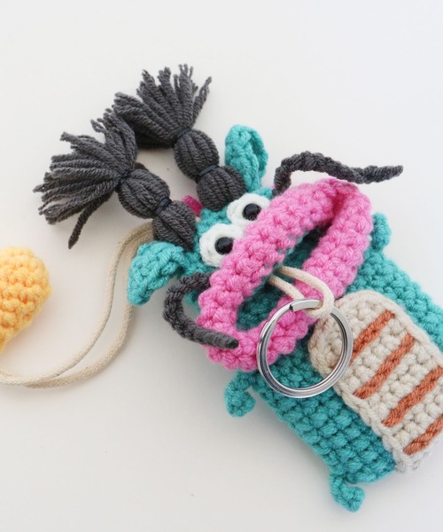 macaroni edge（マカロニエッジ）の「販売終了〈macaroni edge/マカロニエッジ〉毛糸のマスコット 辰の子 キーケース -2024 LIMITED EDITION-（キーケース/キーアクセサリー・レディース・グリーン×オレンジ/グリーン×ピンク・ONE SIZE）」の7枚目の写真