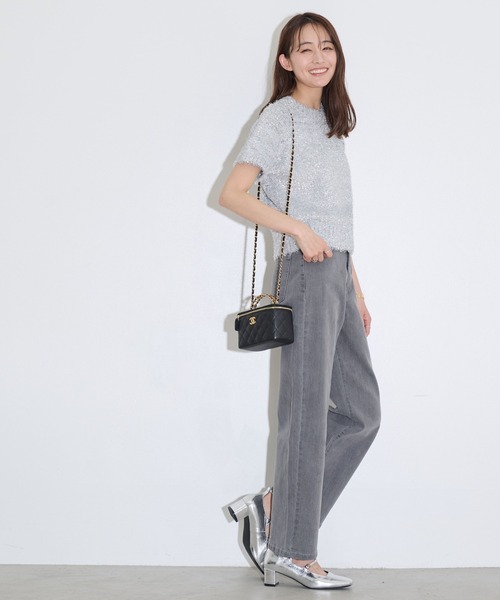 MOCOA'S(モコアズ)の「ストレッチストレートセミタイトデニム(デニムパンツ・レディース・インディゴブルー/グレー・MEDIUM/SMALL)」の20枚目の写真
