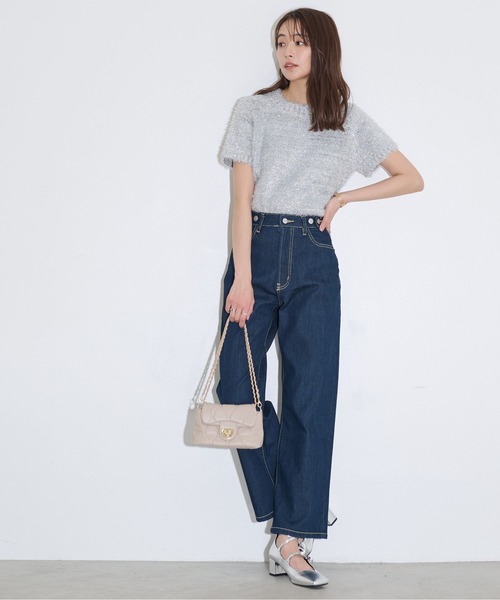 MOCOA'S(モコアズ)の「ストレッチストレートセミタイトデニム(デニムパンツ・レディース・インディゴブルー/グレー・MEDIUM/SMALL)」の19枚目の写真
