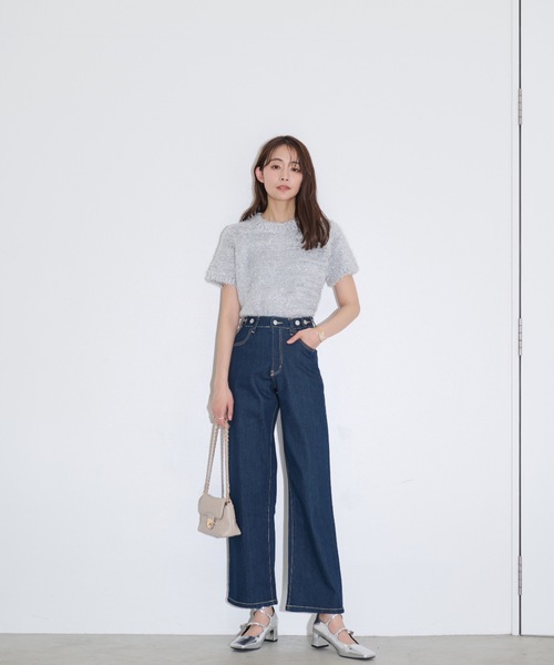 セール】ストレッチストレートセミタイトデニム（デニムパンツ