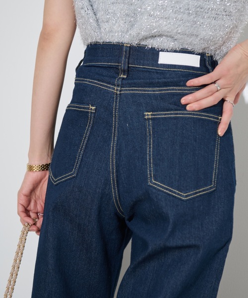 セール】ストレッチストレートセミタイトデニム（デニムパンツ