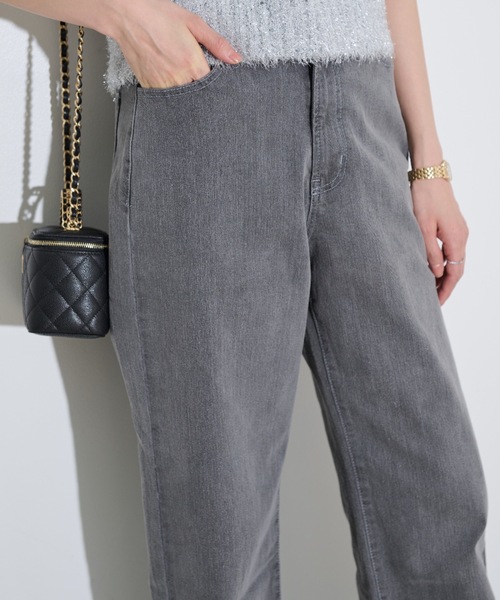 セール】ストレッチストレートセミタイトデニム（デニムパンツ