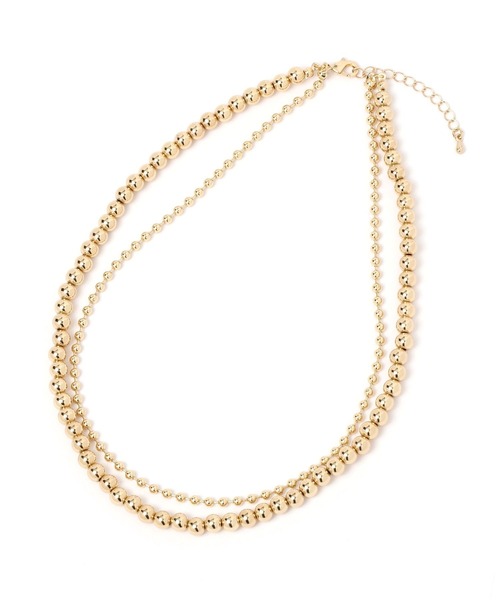 GLOBAL WORK Smile Seed Store（グローバルワーク スマイルシードストア）の「２連メタルネックレス/995666（ネックレス・レディース・イエロー系その他2/ライトグレー・FREE）」の2枚目の写真