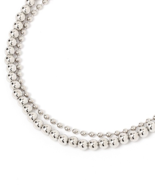 GLOBAL WORK Smile Seed Store（グローバルワーク スマイルシードストア）の「２連メタルネックレス/995666（ネックレス・レディース・イエロー系その他2/ライトグレー・FREE）」の3枚目の写真