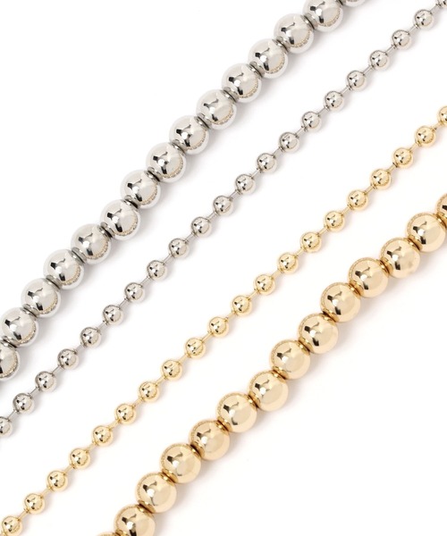 GLOBAL WORK Smile Seed Store（グローバルワーク スマイルシードストア）の「２連メタルネックレス/995666（ネックレス・レディース・イエロー系その他2/ライトグレー・FREE）」の5枚目の写真