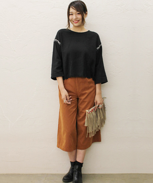 CIAOPANIC（チャオパニック）の「【Ciaopanic】　ピーチ起毛ガウチョパンツ（その他パンツ・レディース・ネイビー/ブラウン/ベージュ/カーキ/ブラック・MEDIUM/SMALL）」の16枚目の写真