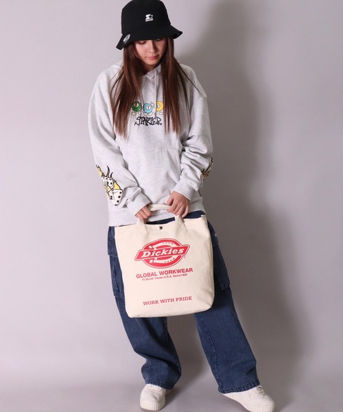 Dickies(ディッキーズ)の「(GA)【Dickies】ブランドロゴマーク 2WAY キャンバス ショルダー & トートバッグ(トートバッグ・メンズ・アイボリー系3/アイボリー系1/アイボリー系4/アイボリー系2・ONE SIZE)」の5枚目の写真