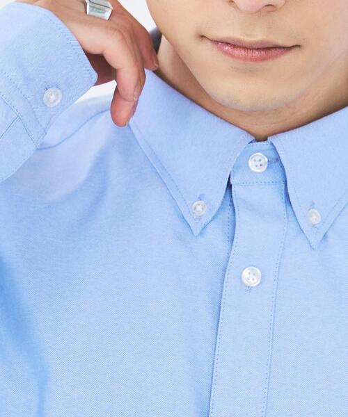 WEGO(ウィゴー)の「WEGO/イージーケアオックスフォードシャツ(シャツ/ブラウス・メンズ・ブルー系その他4/イエロー系その他5/サックスブルー/ホワイト/ブラック/グレー系その他4・LARGE/SMALL/MEDIUM)」の7枚目の写真