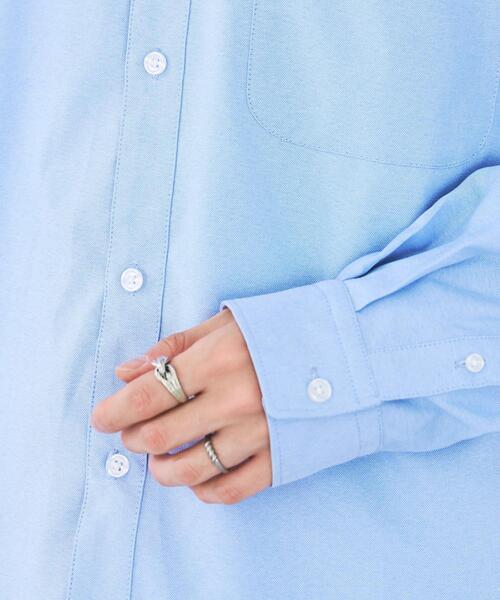 WEGO(ウィゴー)の「WEGO/イージーケアオックスフォードシャツ(シャツ/ブラウス・メンズ・ブルー系その他4/イエロー系その他5/サックスブルー/ホワイト/ブラック/グレー系その他4・LARGE/SMALL/MEDIUM)」の8枚目の写真