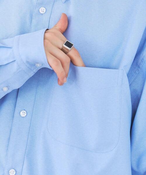 WEGO(ウィゴー)の「WEGO/イージーケアオックスフォードシャツ(シャツ/ブラウス・メンズ・ブルー系その他4/イエロー系その他5/サックスブルー/ホワイト/ブラック/グレー系その他4・LARGE/SMALL/MEDIUM)」の9枚目の写真