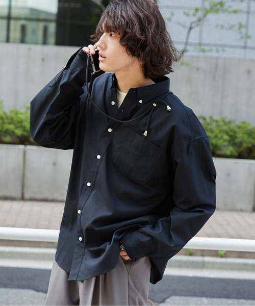 WEGO(ウィゴー)の「WEGO/イージーケアオックスフォードシャツ(シャツ/ブラウス・メンズ・ブルー系その他4/イエロー系その他5/サックスブルー/ホワイト/ブラック/グレー系その他4・LARGE/SMALL/MEDIUM)」の3枚目の写真