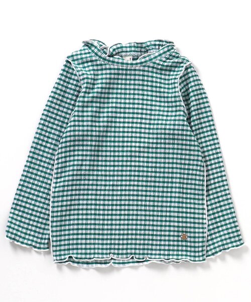 apres les cours（アプレレクール）の「メロウリブTシャツ（Tシャツ/カットソー・キッズ・ブラック/アイボリー/グリーン/イエロー/サックスブルー・90/110/130/80/120/100/140）」の2枚目の写真