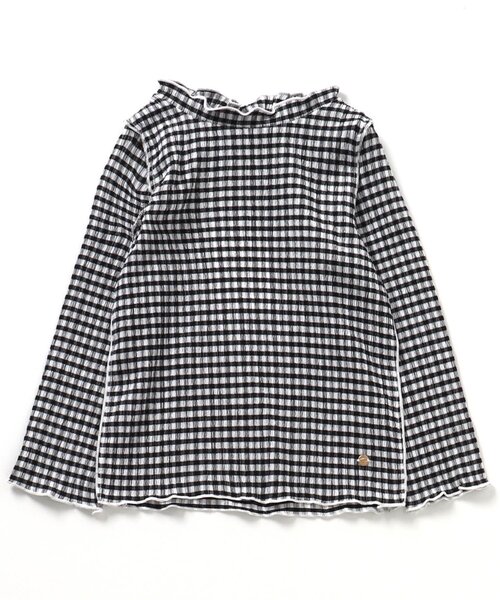 apres les cours（アプレレクール）の「メロウリブTシャツ（Tシャツ/カットソー・キッズ・ブラック/アイボリー/グリーン/イエロー/サックスブルー・90/110/130/80/120/100/140）」の3枚目の写真